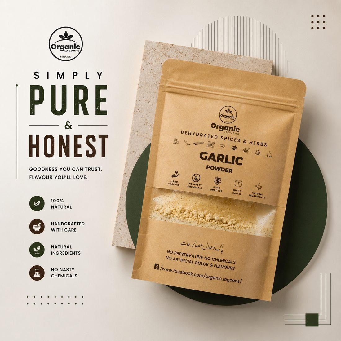 Organic Lagoons Garlic Powder pouch